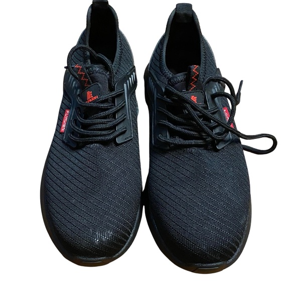 furian Shoes - Furian Black Knit Steel Toe Sneakers Lace-Up EU 38